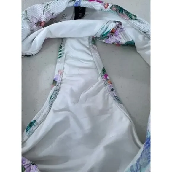 NWT!! "LA BLANCA" Mystic Palms,Shirred Band ,Hipster Bottoms SZ 6,Tropical,Ocean - Picture 7 of 8